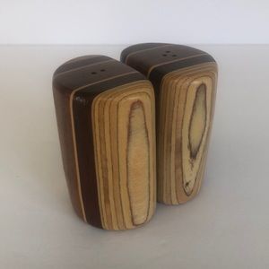 Natural Wood Danish Mid Century Modern Salt And Pepper Shakers
